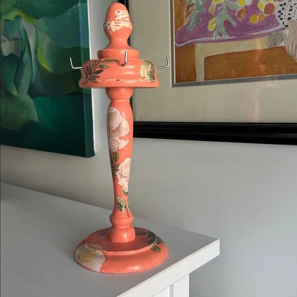 Vintage Wooden Stand with 5 Hooks for Jewelry Display Coffee Mugs - Picture 4 of 6